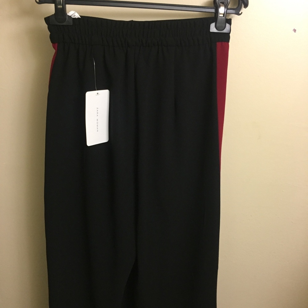 ZARA BLOGGERS FAVBlack w/Red Stripe Trousers - Picture 8 of 8